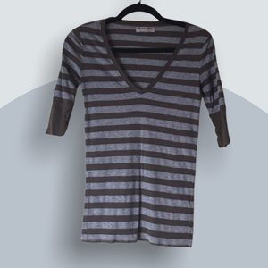 CLEARANCE Brown/gray stripe Michael Stars tee